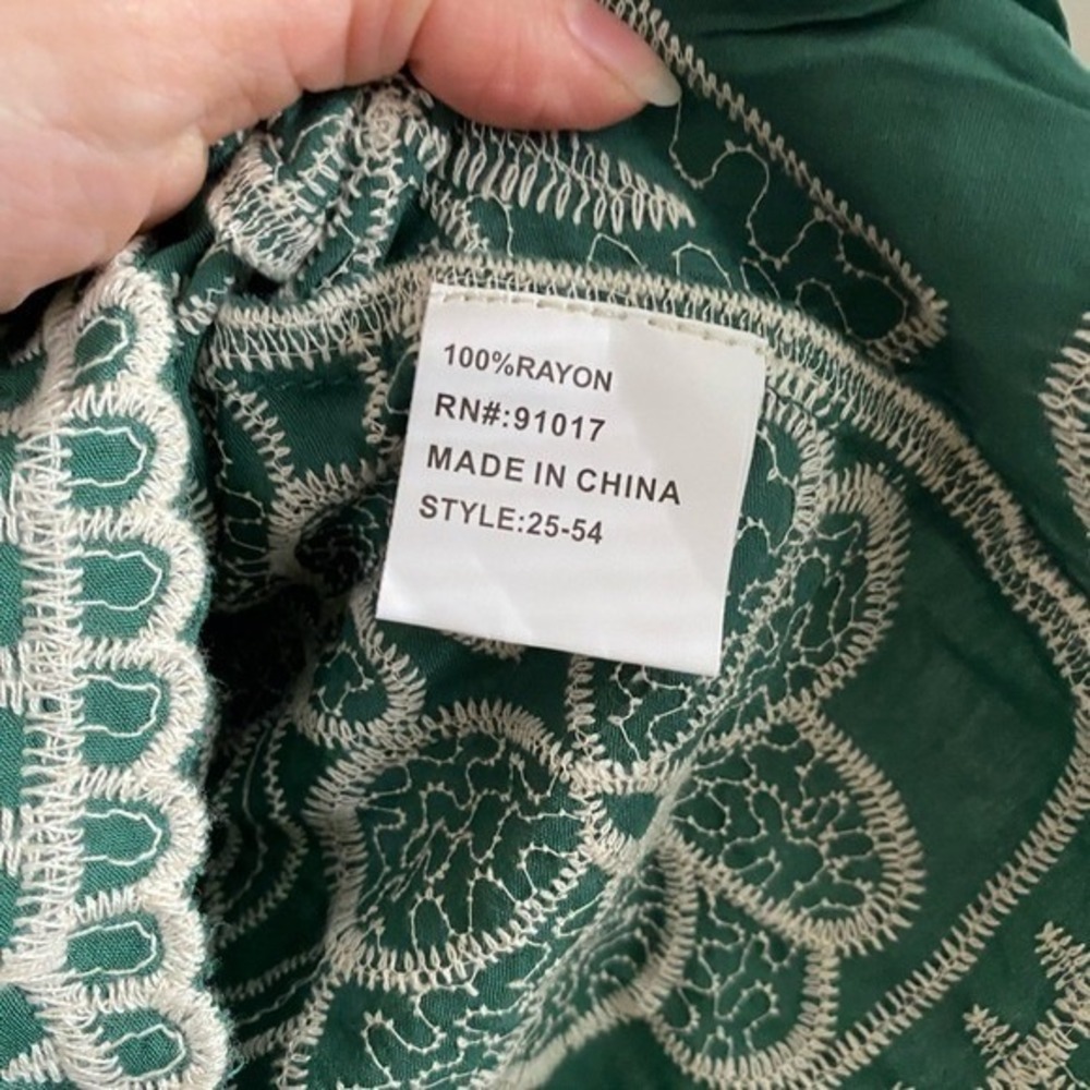 Solitaire Green & White Floral Embroidered Blouse - Picture 5 of 5